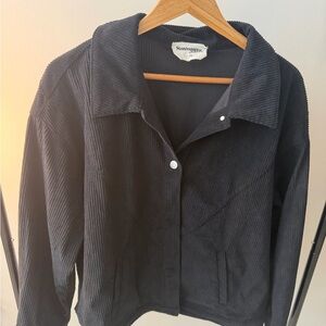 Savanna Jane Black Corduroy Bomber Jacket
